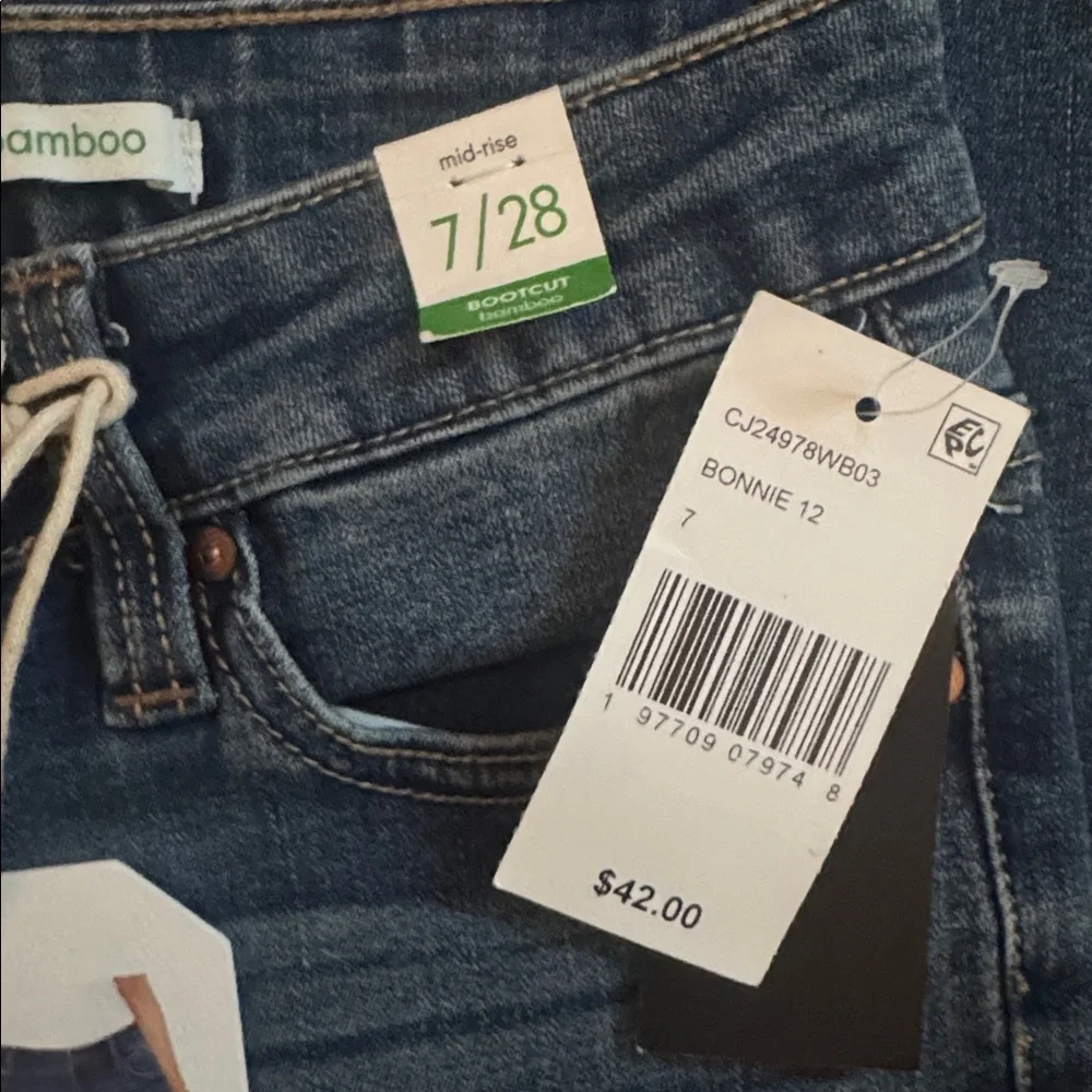 RE Generation Bonnie Mid-Rise Bootcut Bamboo Denim Every Day Jeans Pants NWT New - Picture 5 of 7